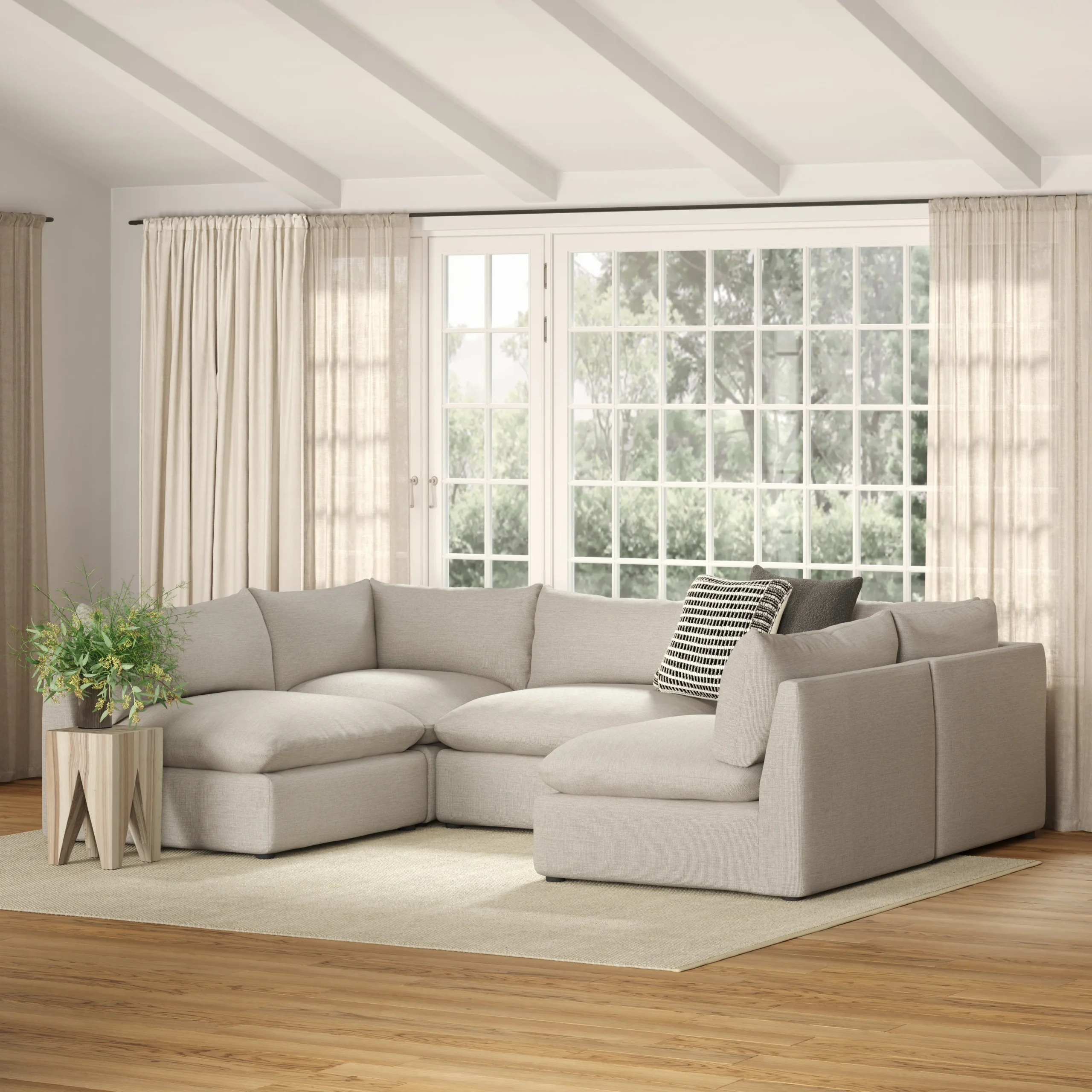 Leigh 41_ Corner Chair Module - Silver Ivory - Image 3