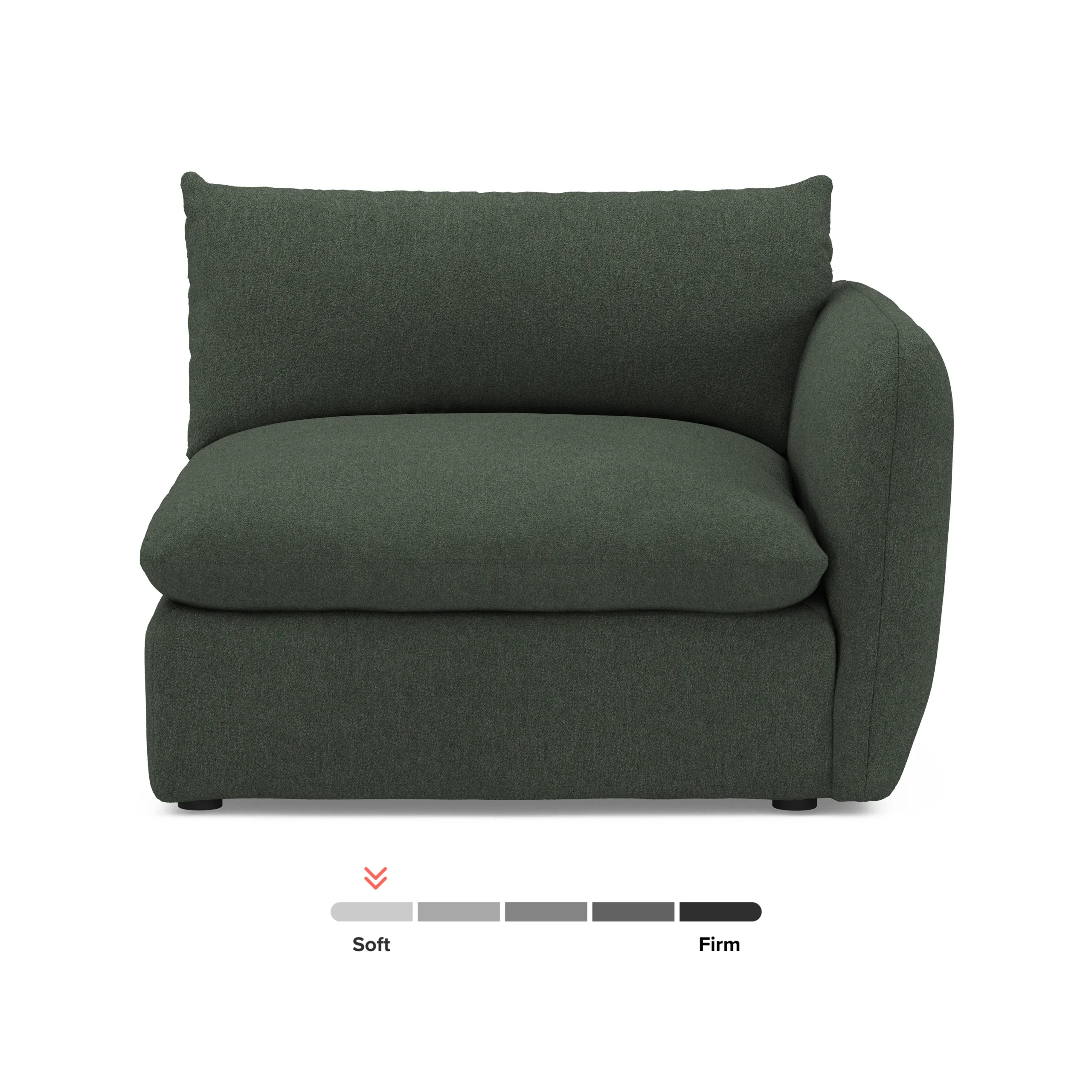 Leigh 46_ Right Arm Module - Green Wool Bouclé - Image 3