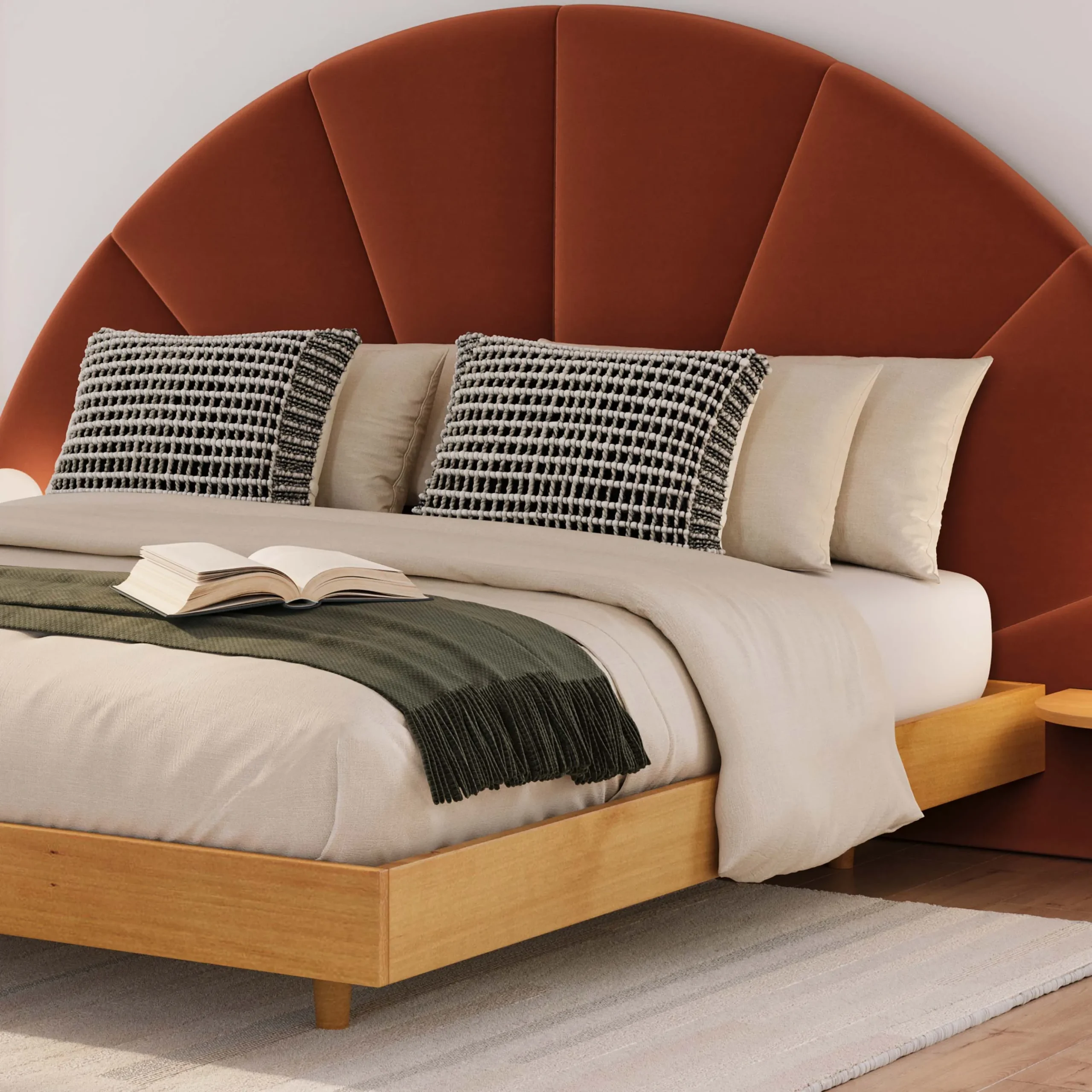 Basi King Bed Frame - Oak - Image 4