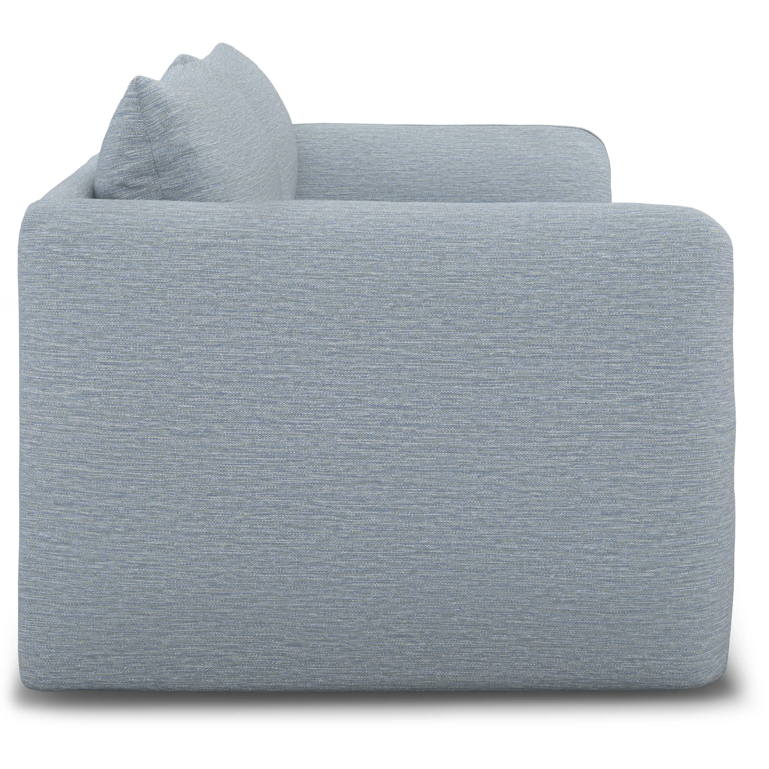 Leigh 92_ Modular Sofa - Silver Light Blue - Image 10