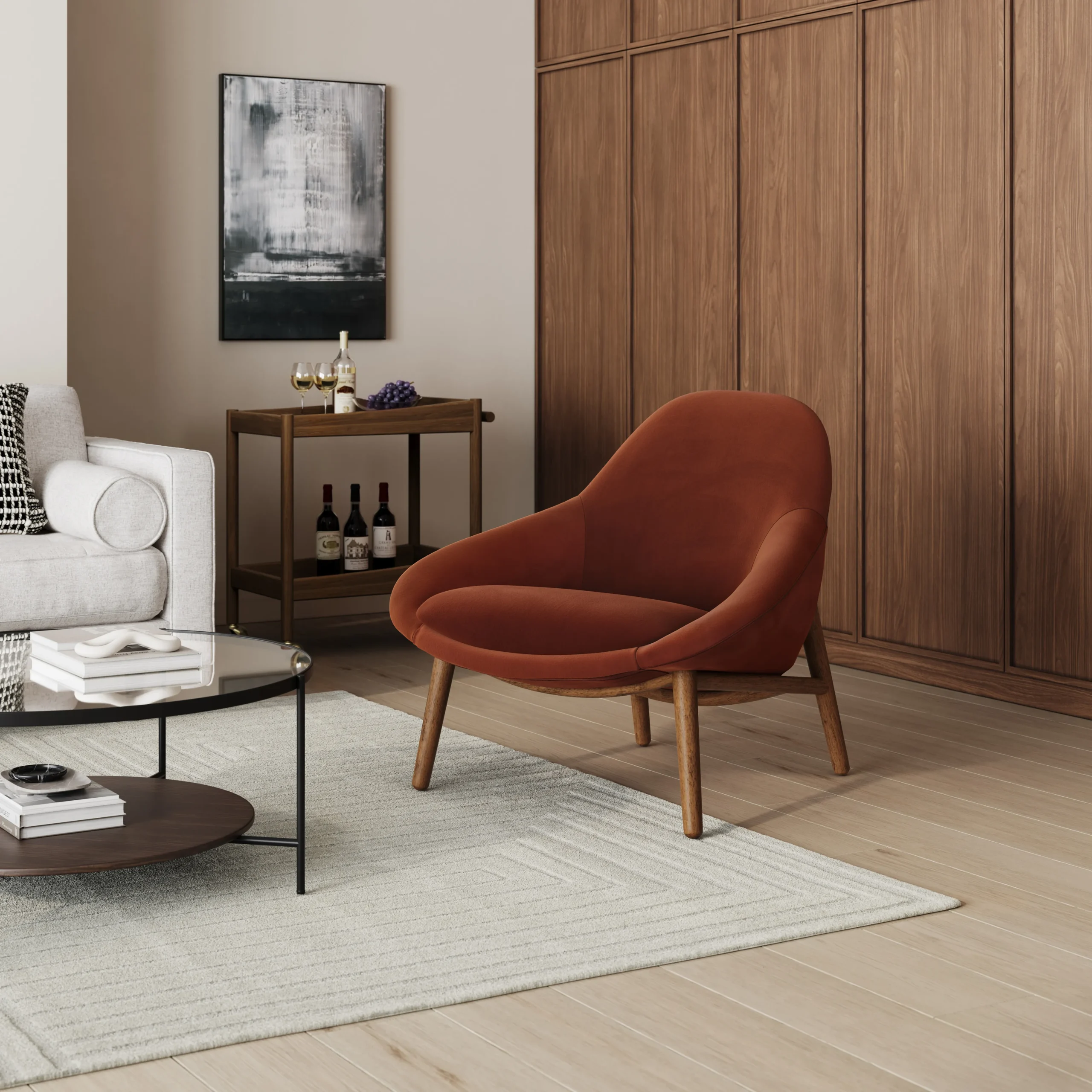 Sunny 32_ Velvet Lounge Chair - Hale Rust - Image 12