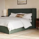 Calabri King Upholstered Bed - Green Wool Bouclé