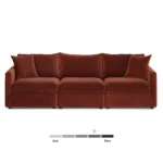 Lenae 104.5_ Velvet Modular Sofa - Hale Rust