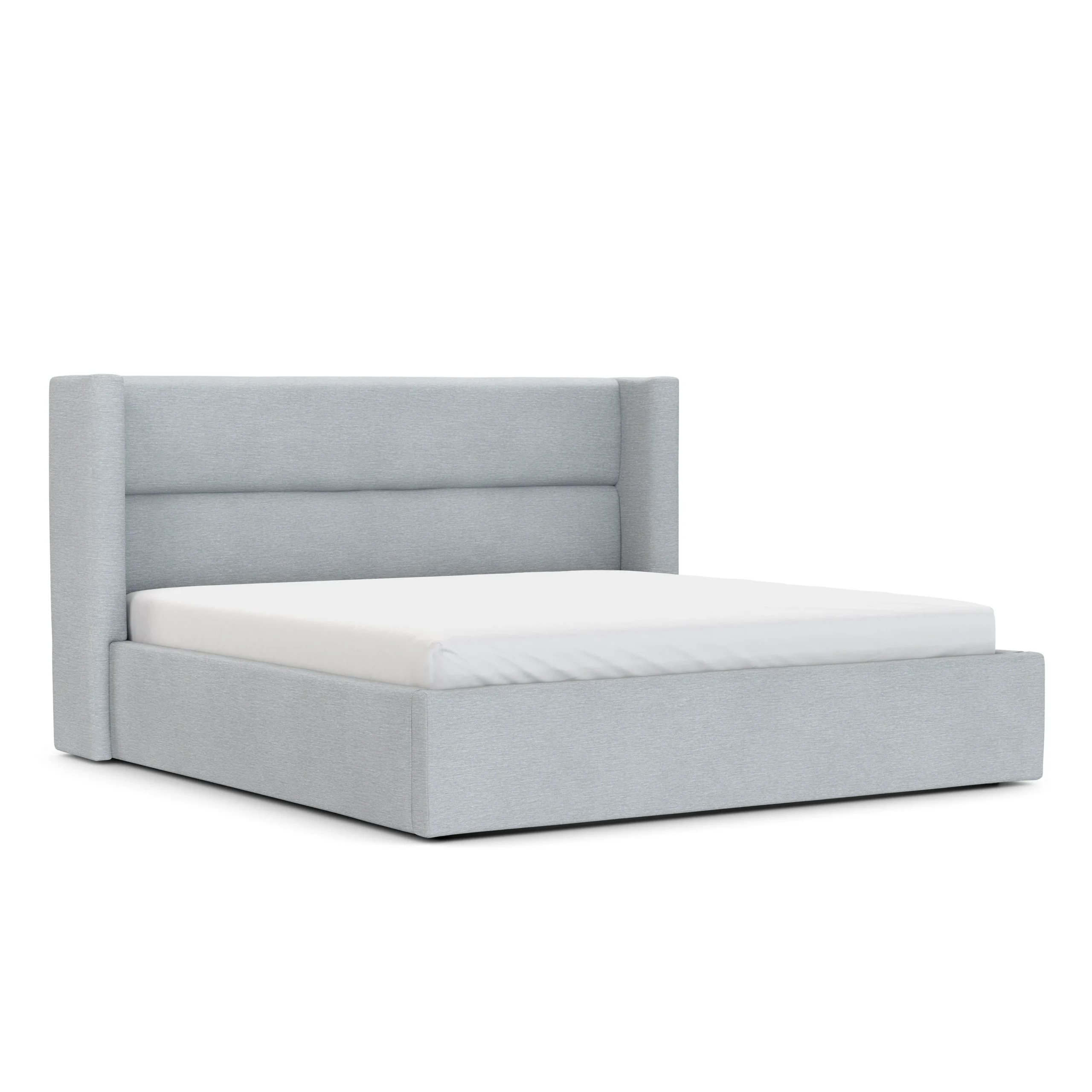 Calabri King Upholstered Bed - Silver Light Blue - Image 2