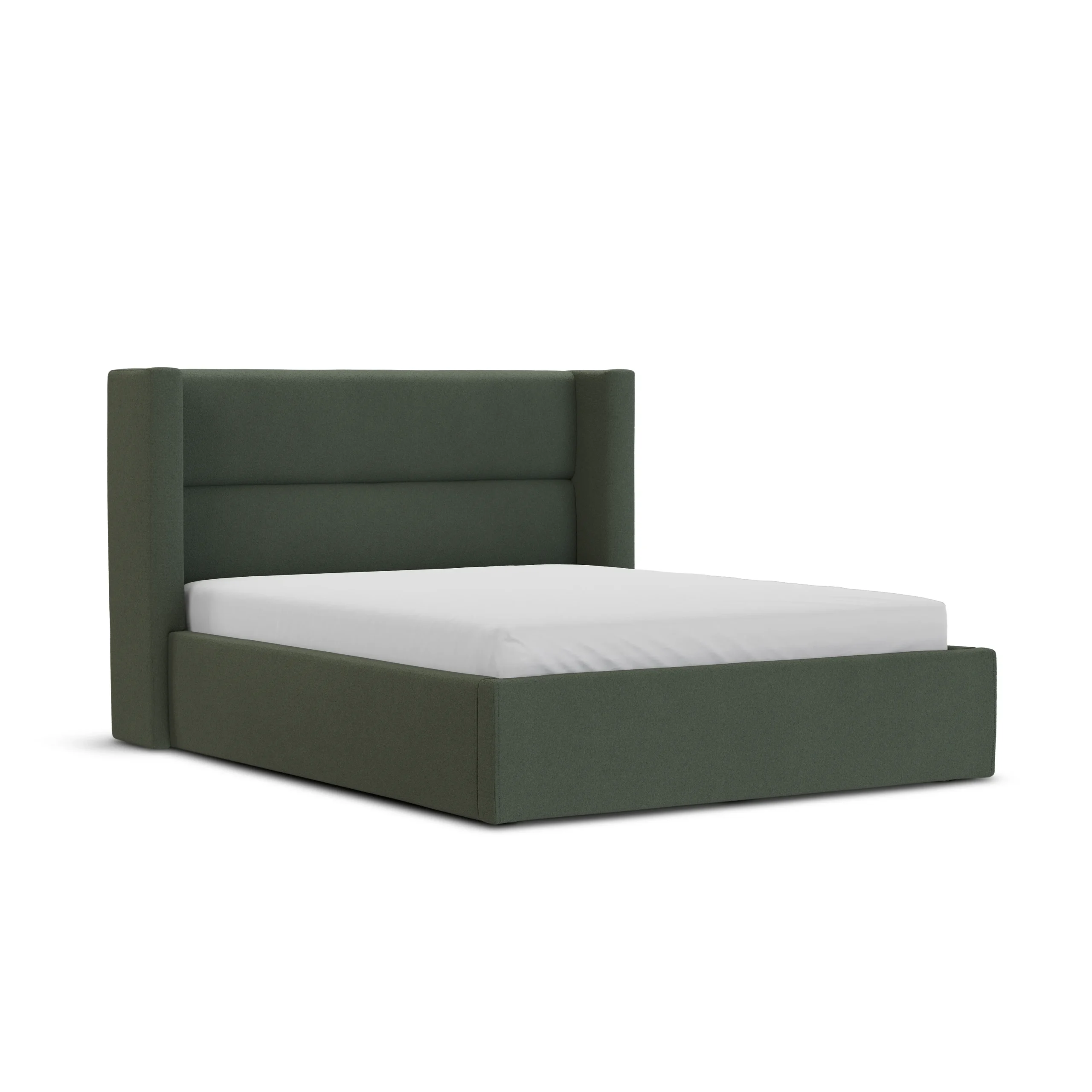 Calabri Queen Upholstered Bed - Green Wool Bouclé - Image 4