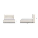Calabri Queen Upholstered Bed - Ivory Wool Bouclé