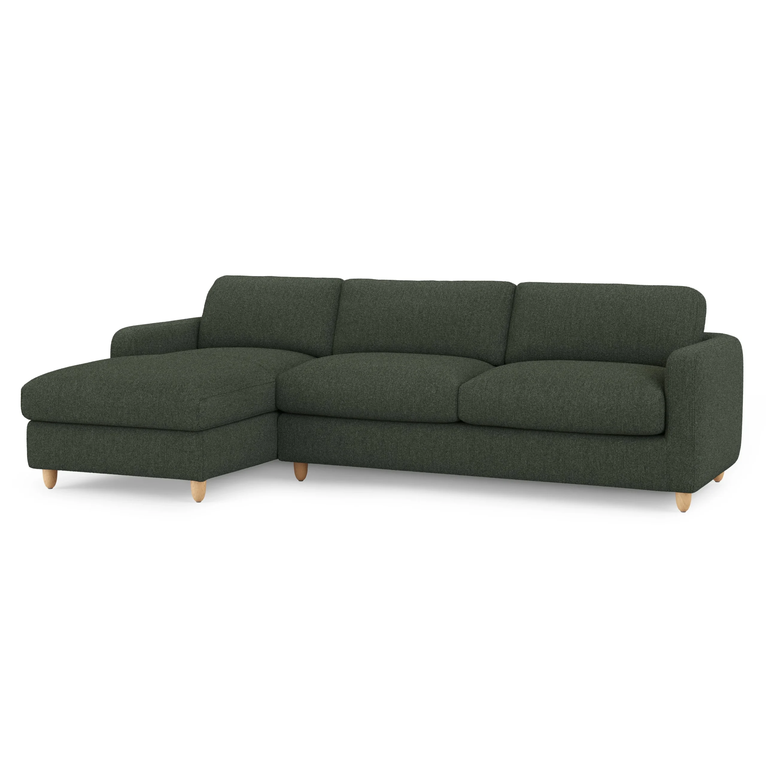 Vati 114_ Left Storage Sleeper Sectional - Natural Oak and Green Wool Bouclé - Image 12