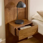 Cassie King Upholstered Bed with Nightstands - Smoked Oak and Taupe Chenille
