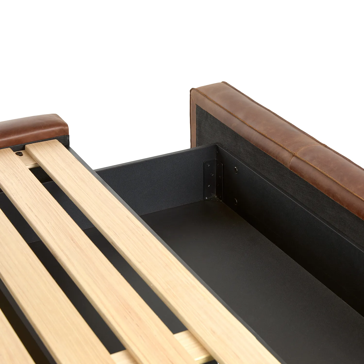 Cigar King Leather Storage Bed - Rawhide Brown - Image 5