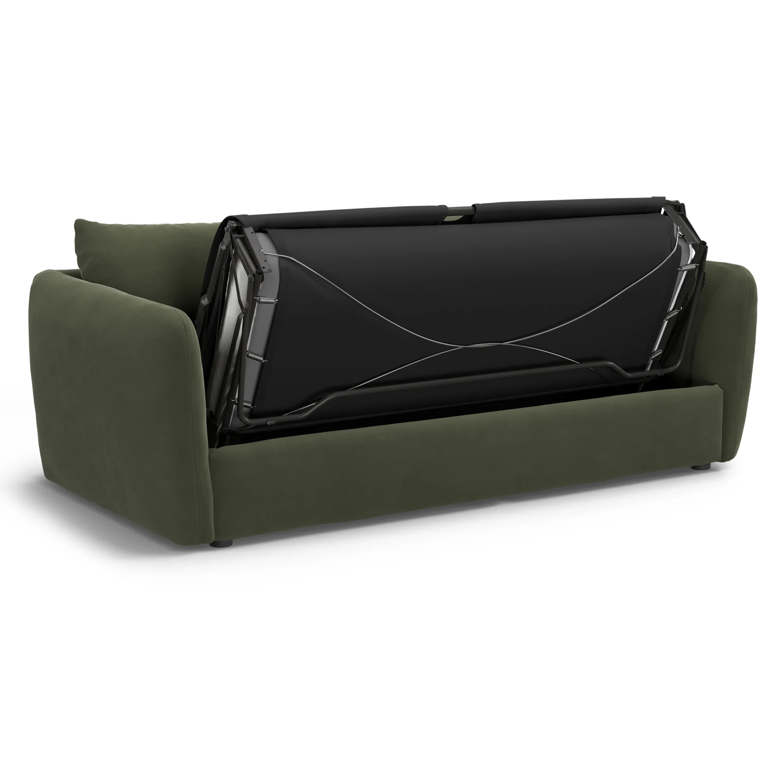 Leigh 86_ Velvet Sofa Bed - Hale Fir Green - Image 4