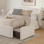 Kayra King Upholstered Storage Bed - Ivory Bouclé