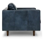 Sven 42_ Tufted Leather Lounge Chair - Oxford Blue