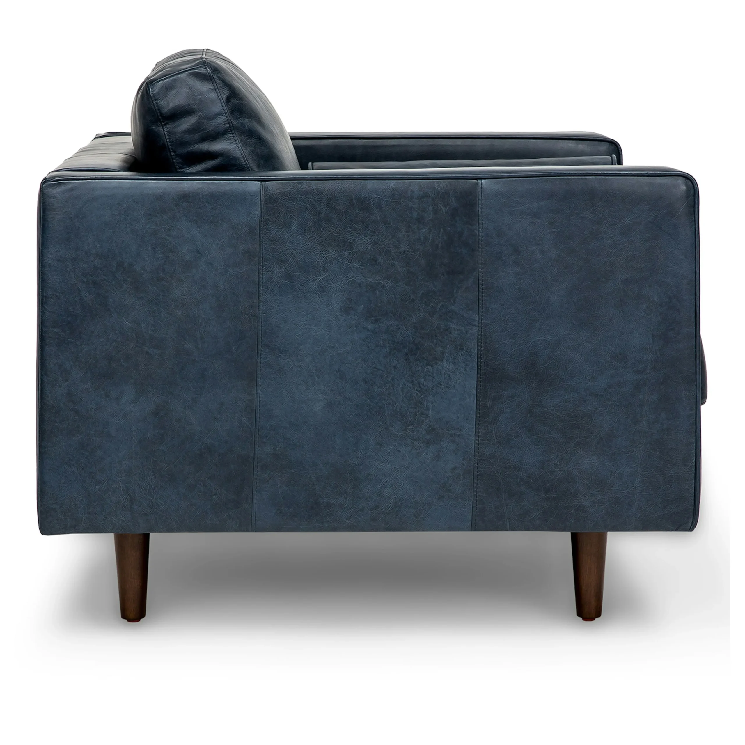 Sven 42_ Tufted Leather Lounge Chair - Oxford Blue - Image 11