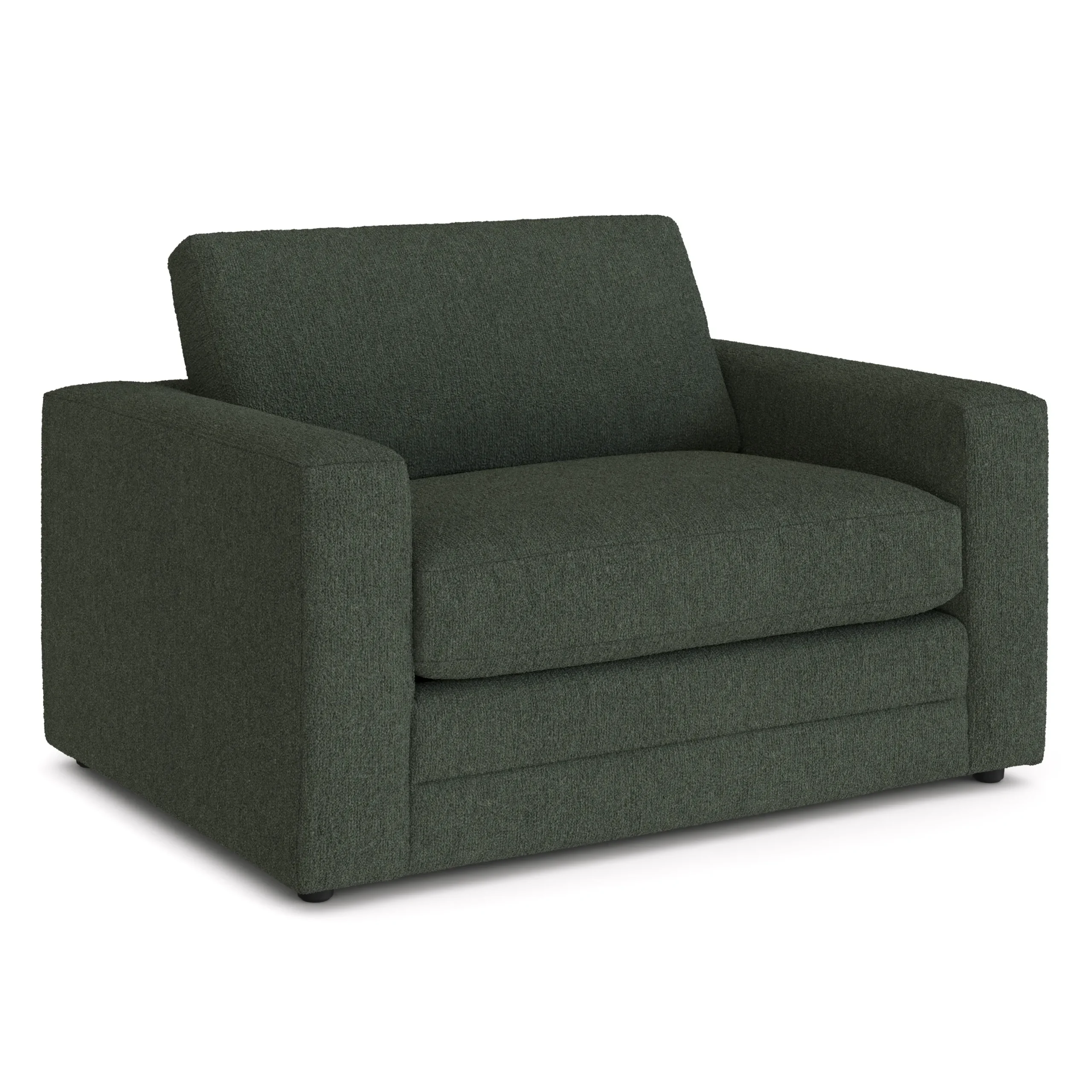 Riley 57.5_ Sleeper Chair - Green Wool Bouclé - Image 3