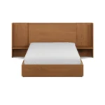 Leif Queen Storage Bed with Nightstands Set - Smoked Oak
