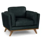 Timber 41_ Leather Lounge Chair - Charme Black
