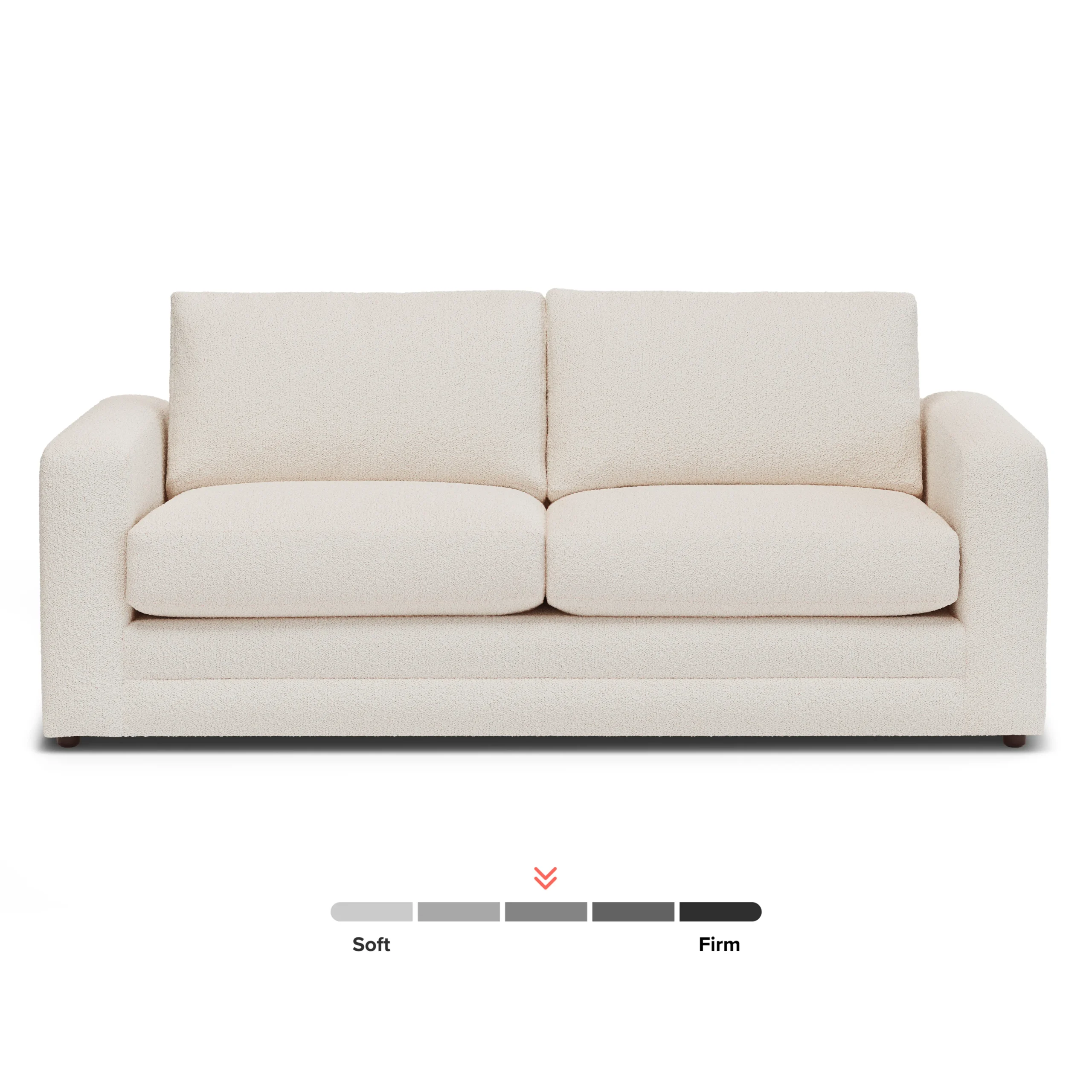 Riley 84_ Sofa Bed - Ivory Wool Bouclé - Image 4