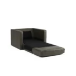Sven 45.5_ Tufted Leather Sleeper Chair - Charme Green