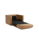 Sven 45.5_ Tufted Leather Sleeper Chair - Charme Tan