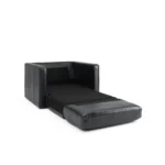 Sven 45.5_ Tufted Leather Sleeper Chair - Oxford Black