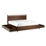 Lenia King Panel Storage Bed - Walnut