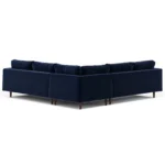 Sven 107" Tufted Velvet Corner Sectional - Plush Cascadia Blue