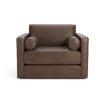 Sven 45.5_ Tufted Leather Sleeper Chair - Charme Chocolat