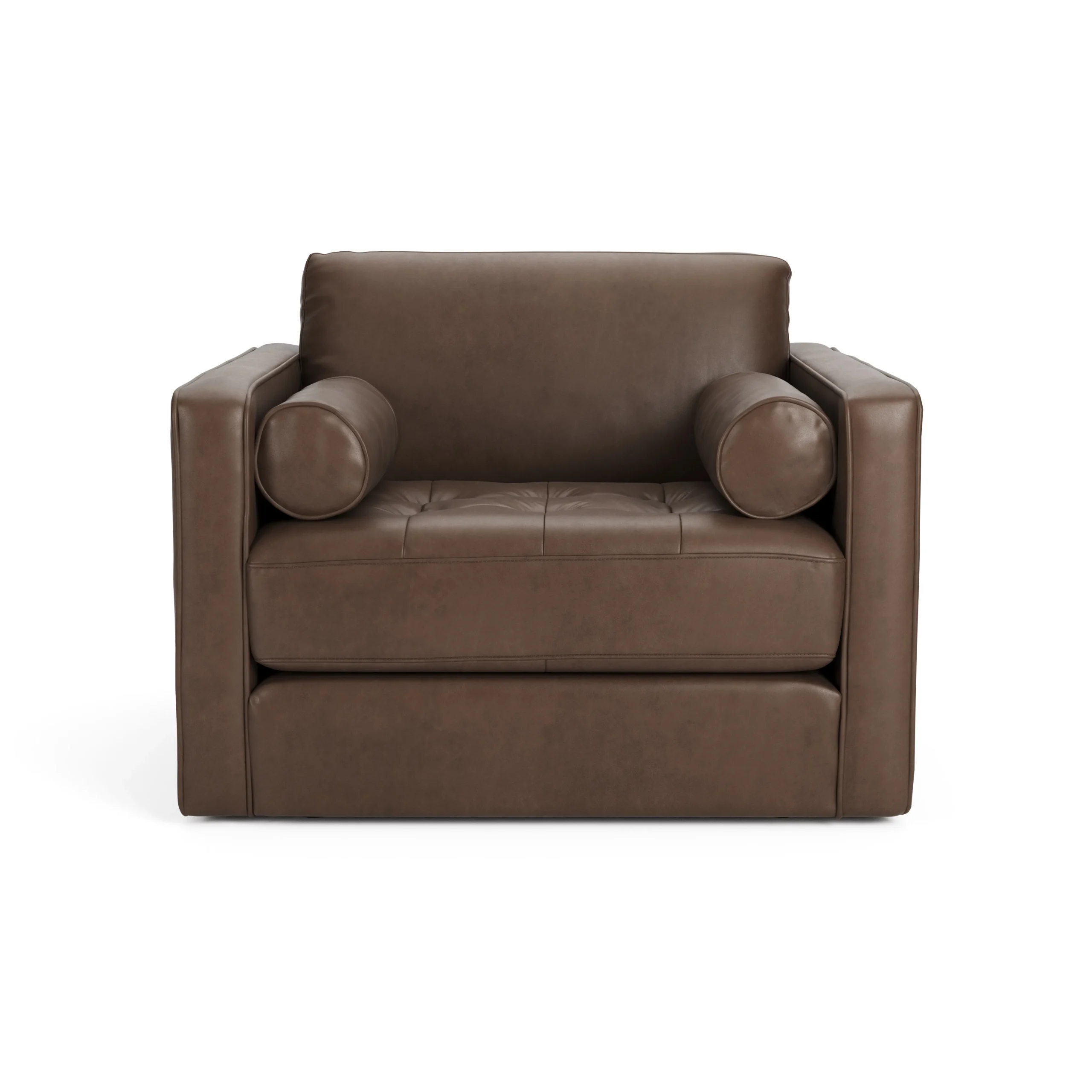 Sven 45.5_ Tufted Leather Sleeper Chair - Charme Chocolat - Image 5