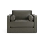 Sven 45.5_ Tufted Leather Sleeper Chair - Charme Green