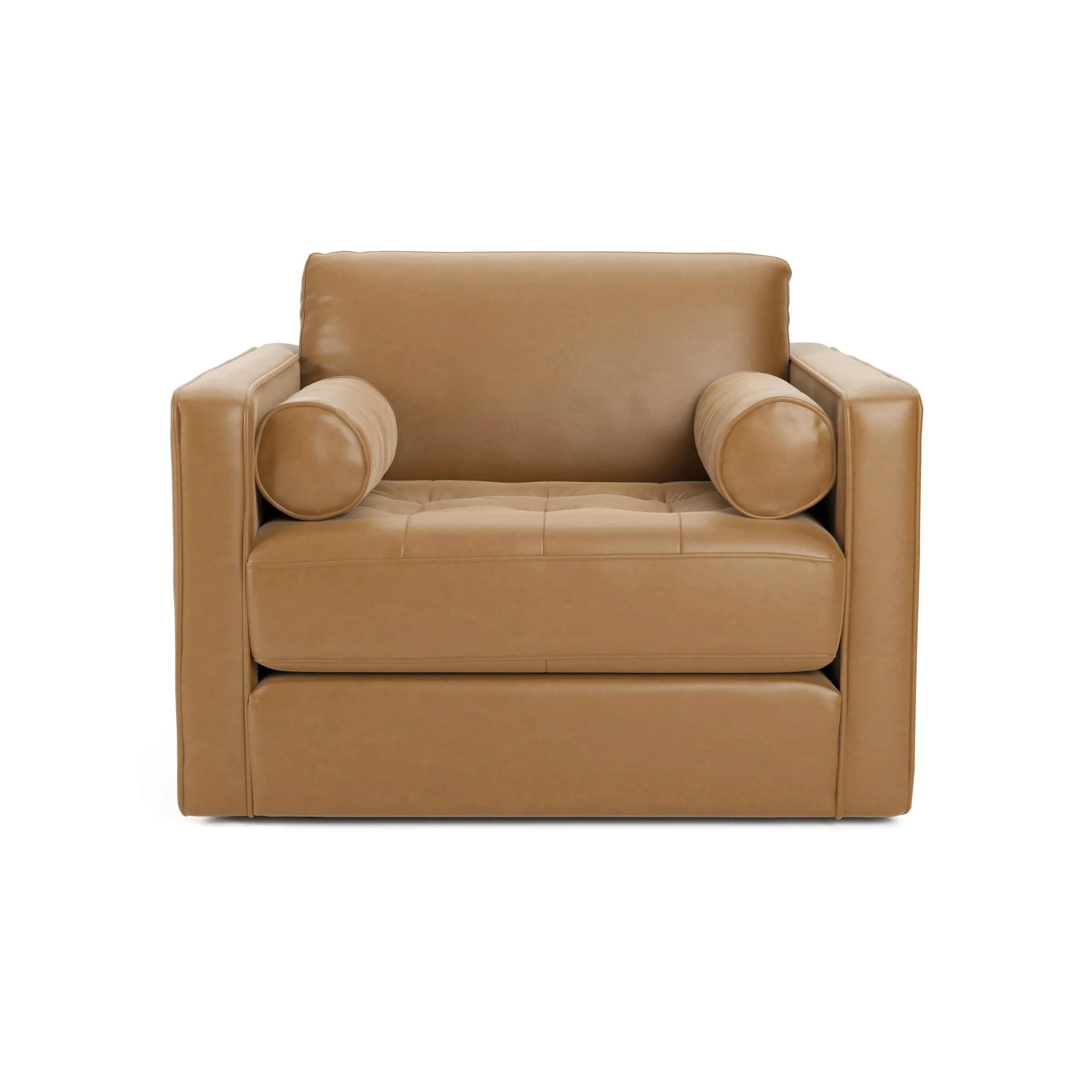 Sven 45.5_ Tufted Leather Sleeper Chair - Charme Tan - Image 5