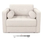 Sven 45.5_ Tufted Sleeper Chair - Ivory Wool Bouclé