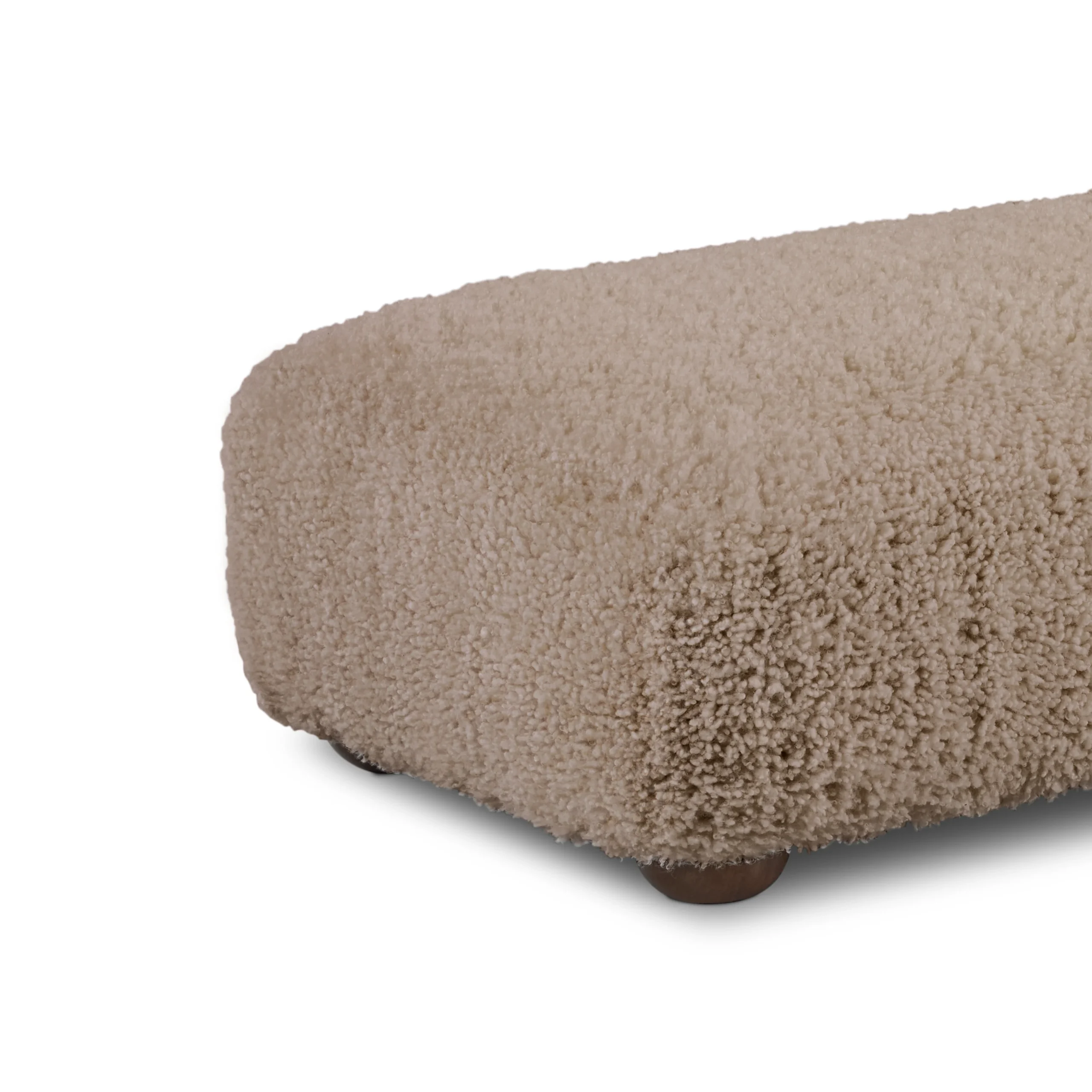 Berkley 59_ Ottoman - Long Shearling Taupe