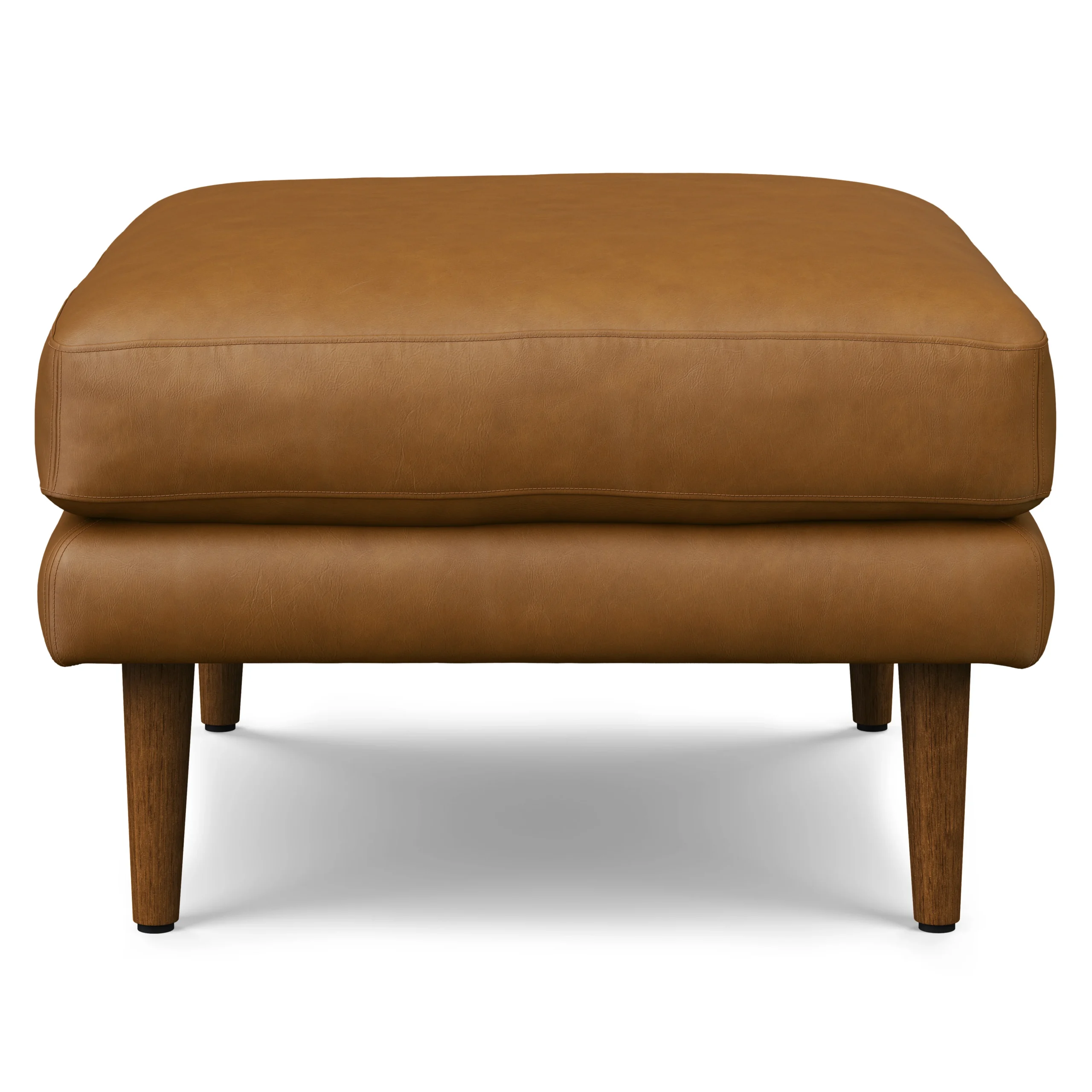 Burrard 29_ Leather Ottoman - Bella Caramel - Image 6