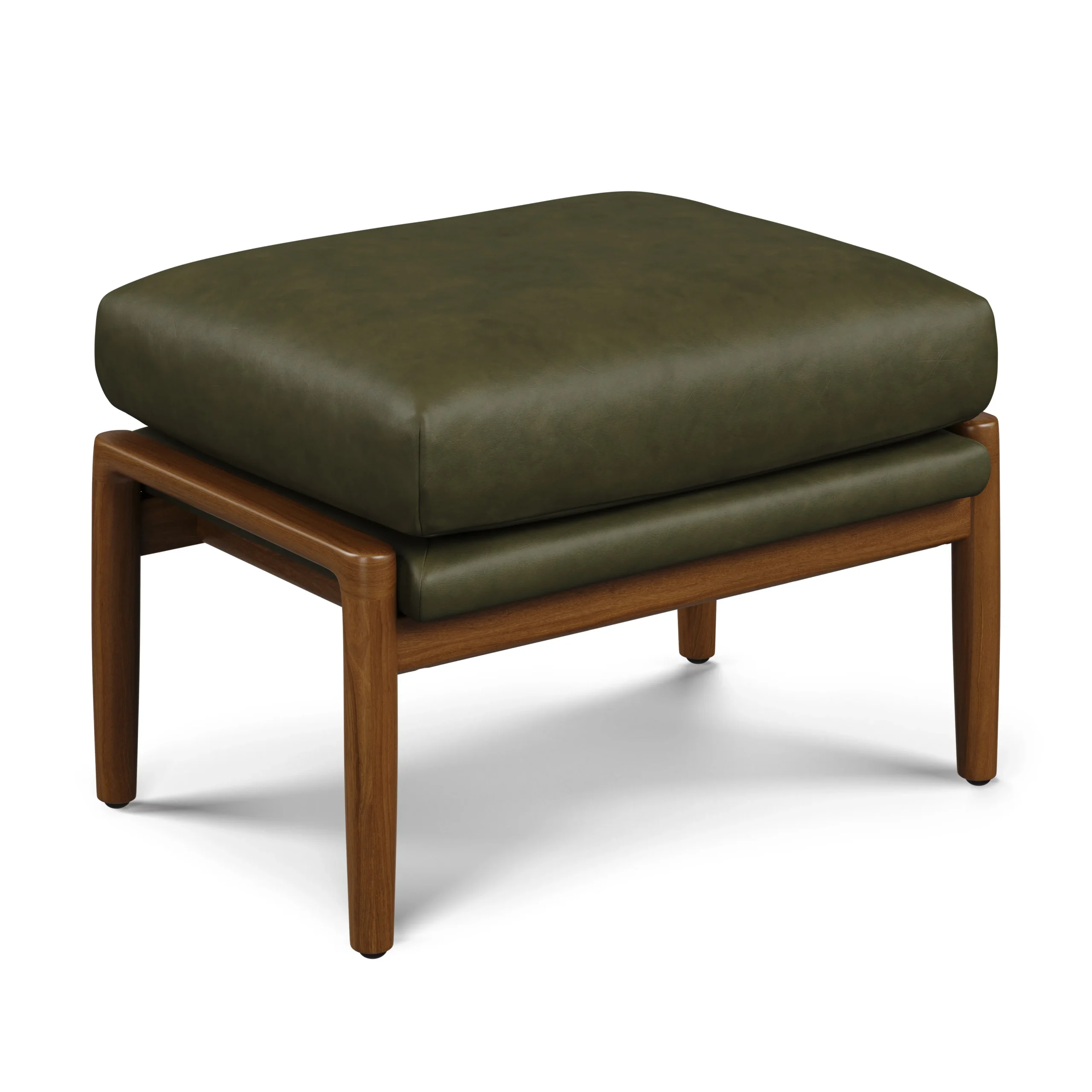 Bavel 26_ Leather Lounge Set - Walnut and Charme Green - Image 14