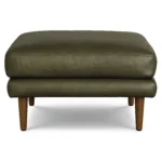 Burrard 29_ Leather Ottoman - Charme Green