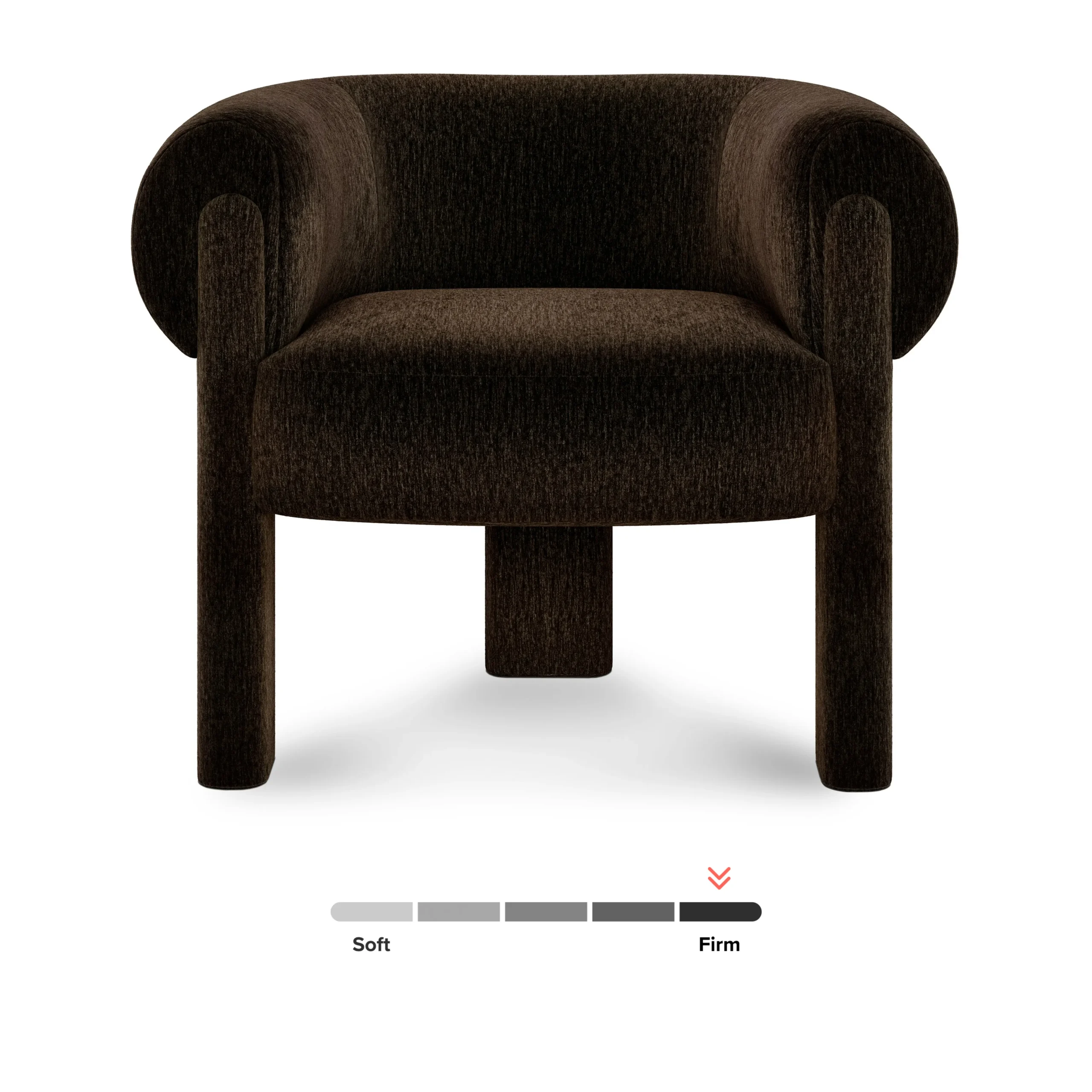 Everse 33.5_ Velvet Lounge Chair - Melange Espresso - Image 5