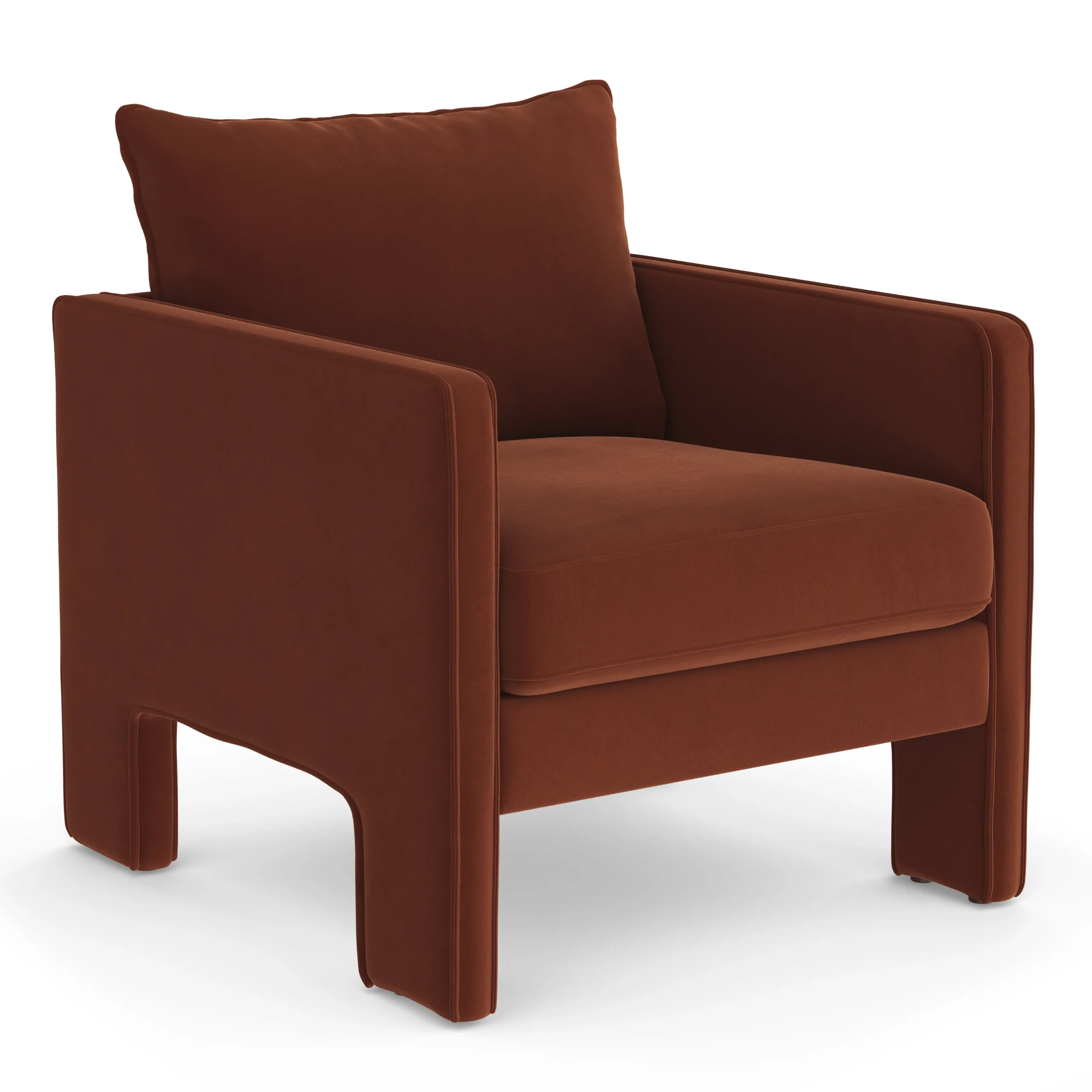 Oren 29.5_ Velvet Lounge Chair - Hale Rust - Image 10