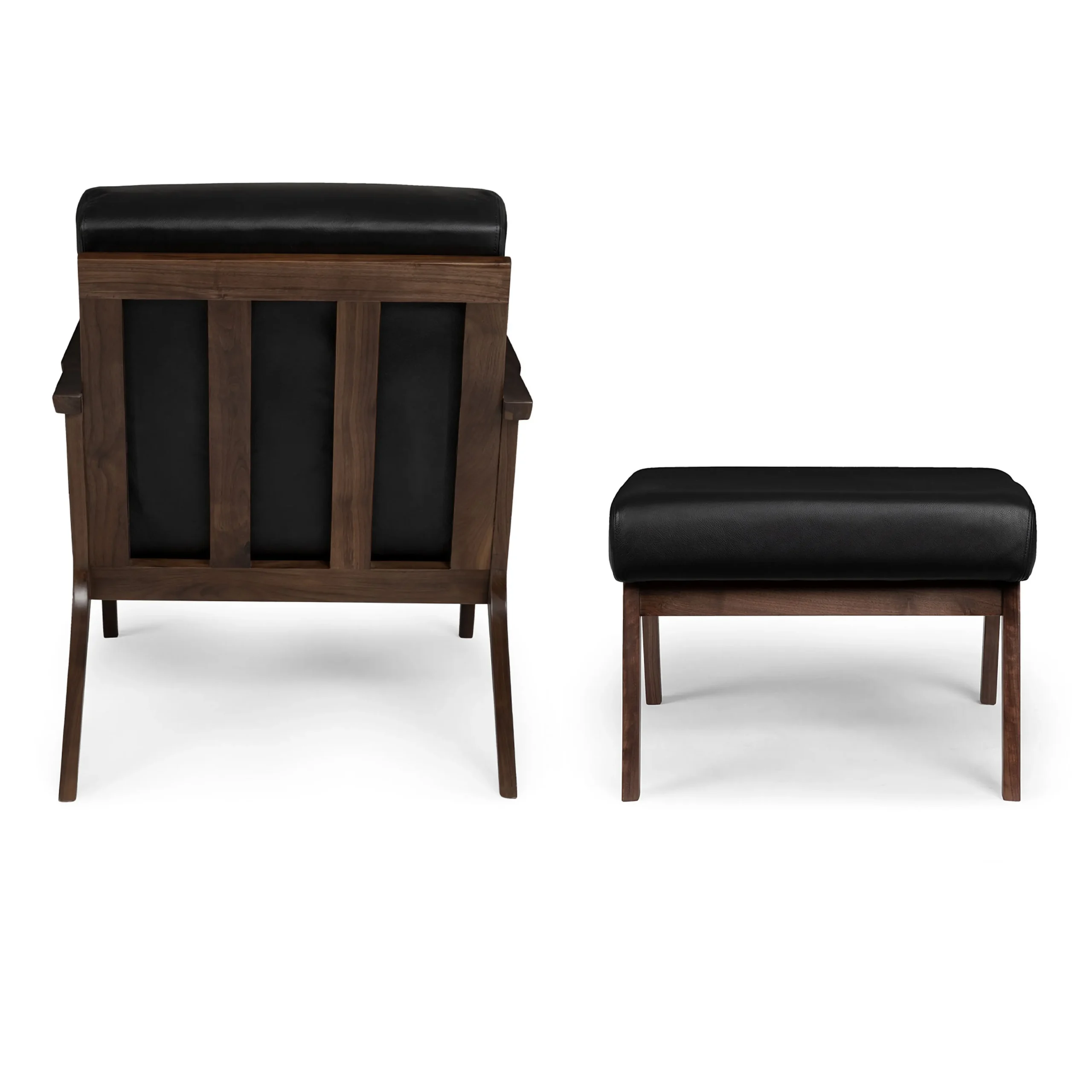 Otio 26_ Leather Lounge Set - Walnut and Black - Image 12