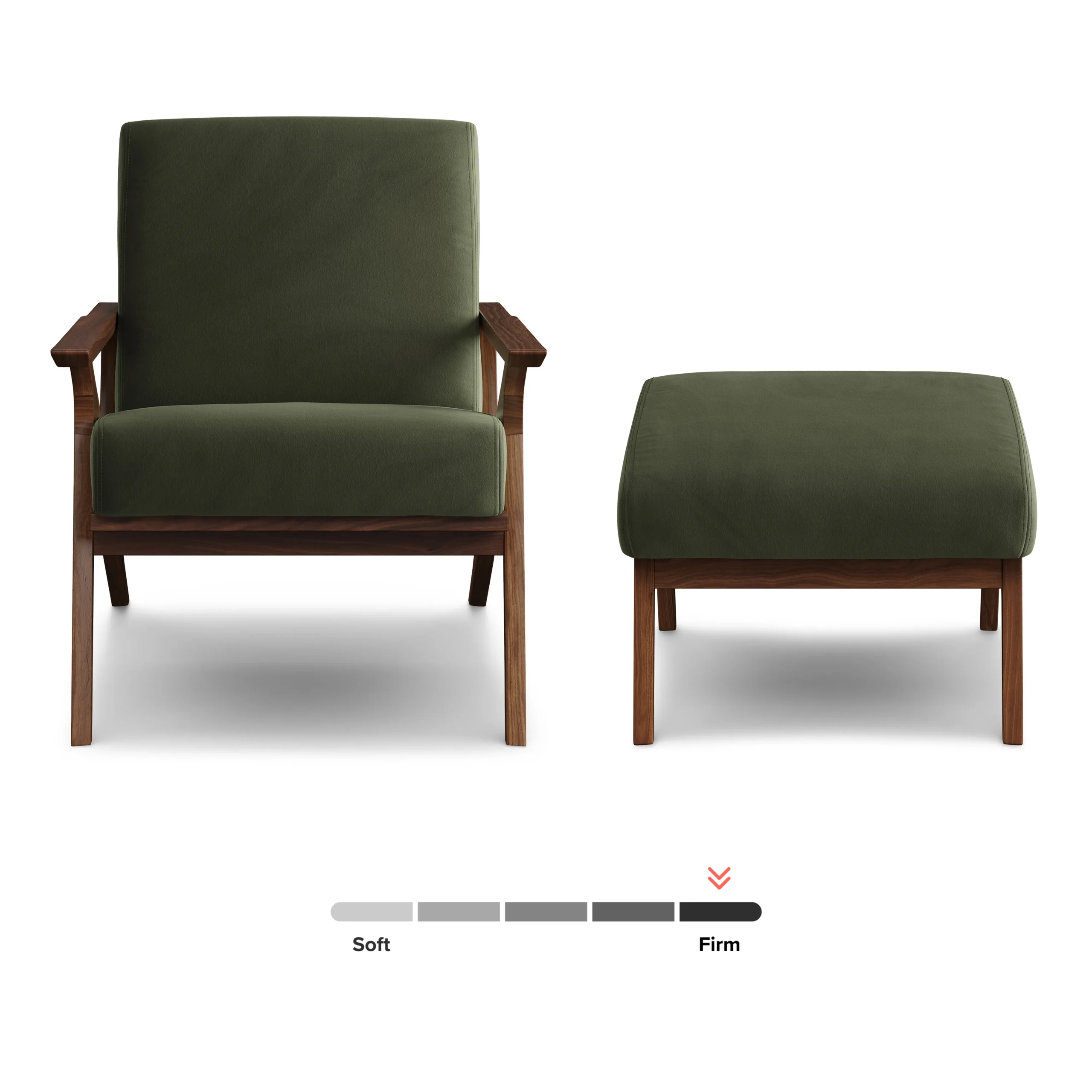 Otio 26_ Velvet Lounge Set - Walnut and Hale Fir Green - Image 13