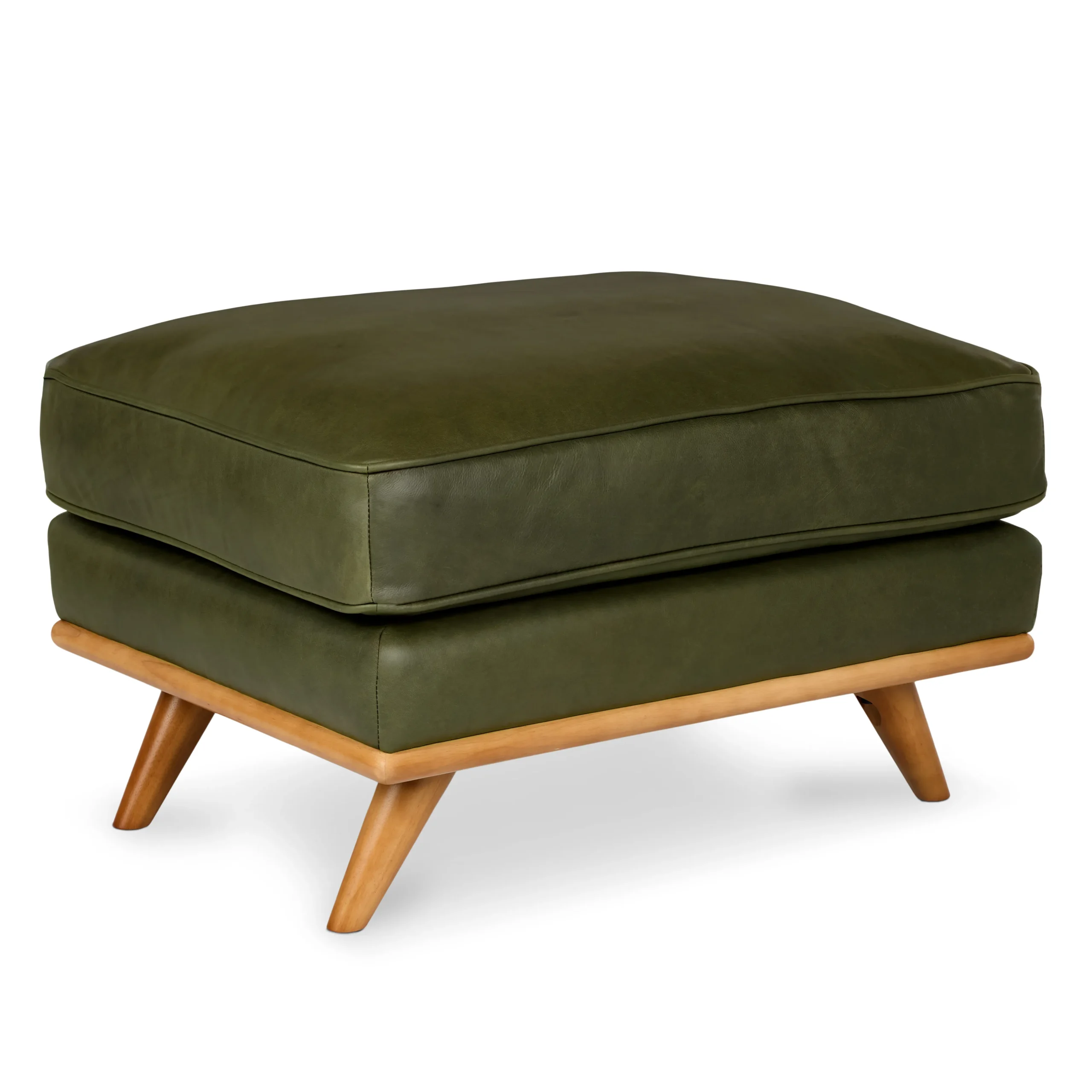 Timber 31_ Leather Ottoman - Charme Green - Image 9
