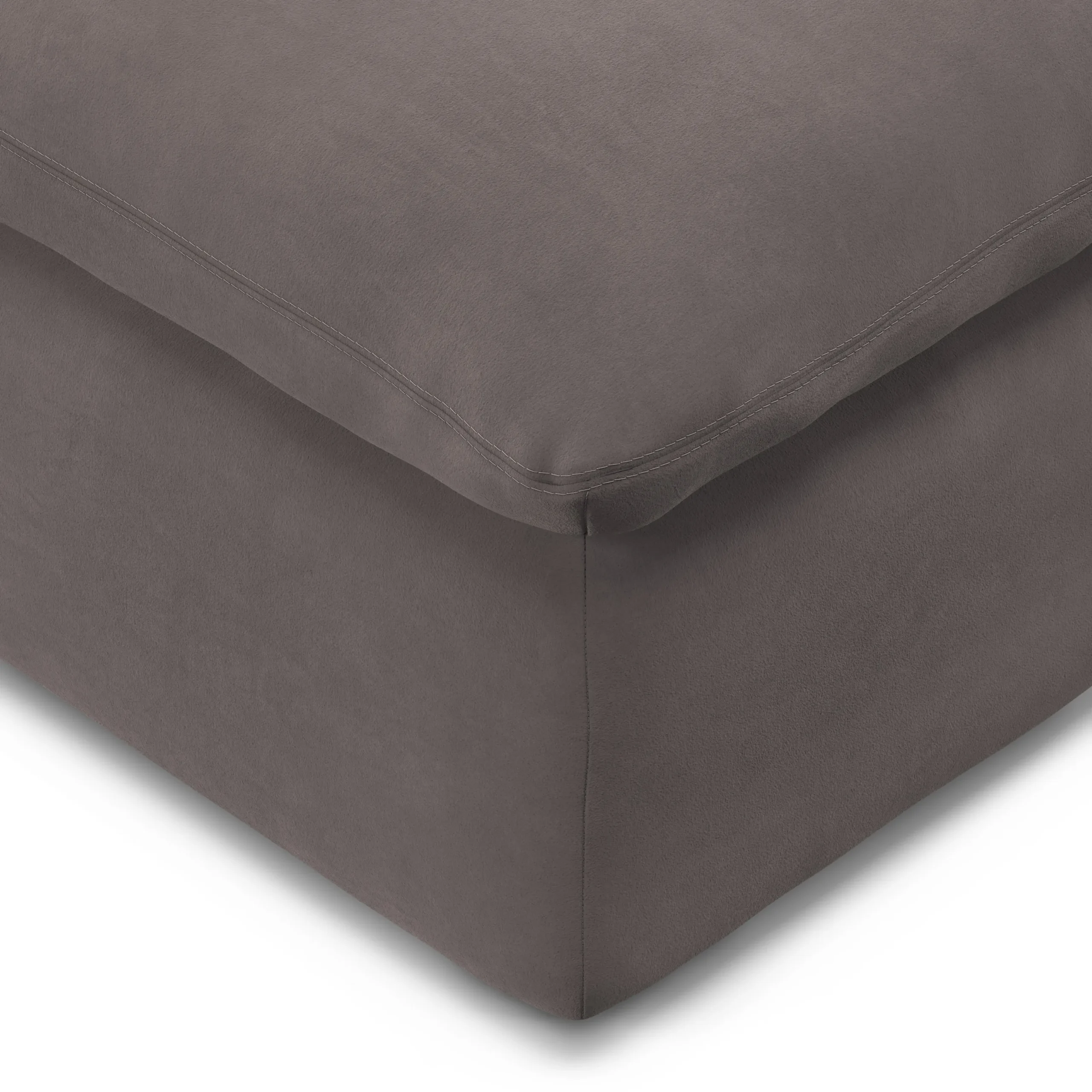 Leigh 41_ Velvet Ottoman - Hale Warm Gray - Image 5