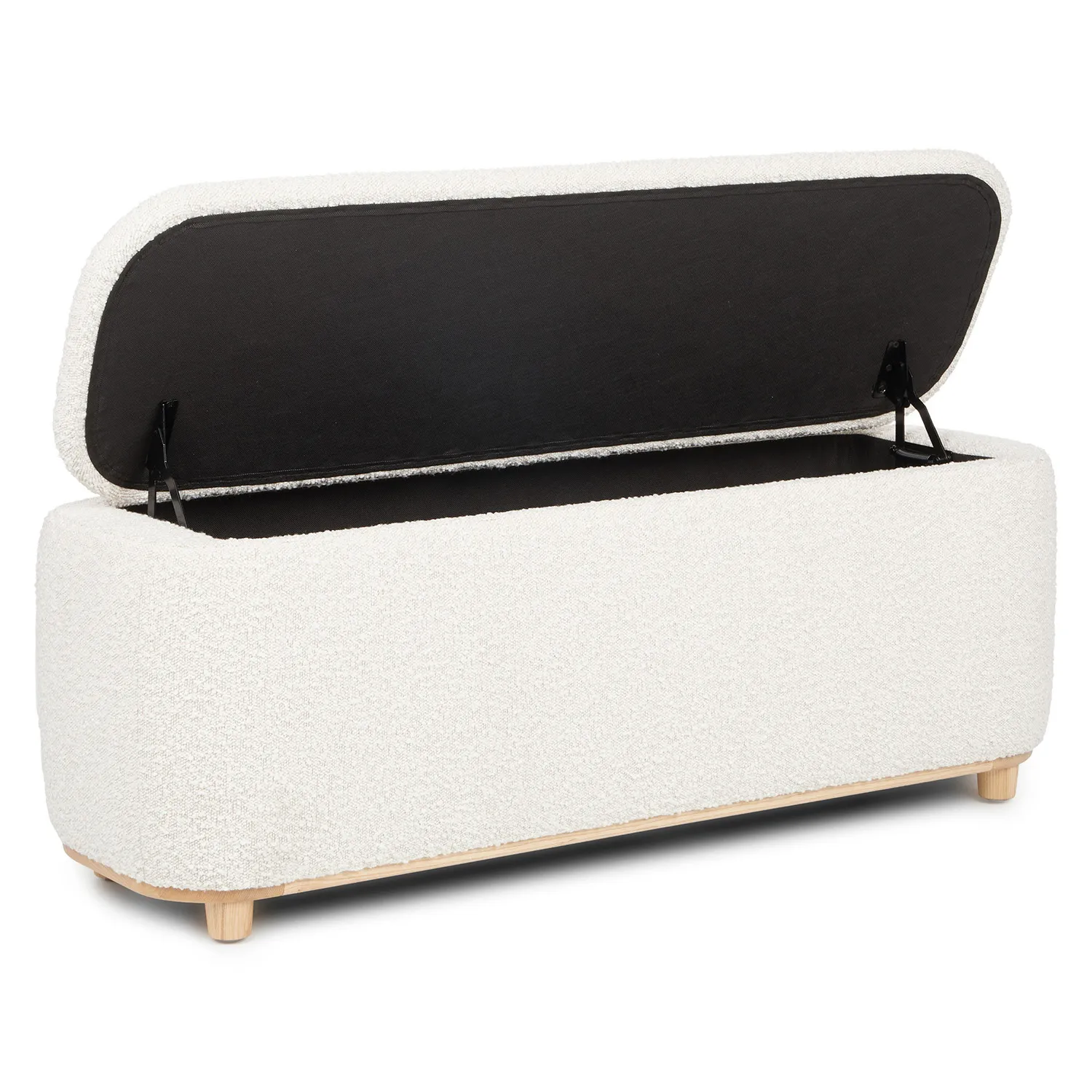 Maribo 48_ Storage Ottoman - Ivory Bouclé - Image 5