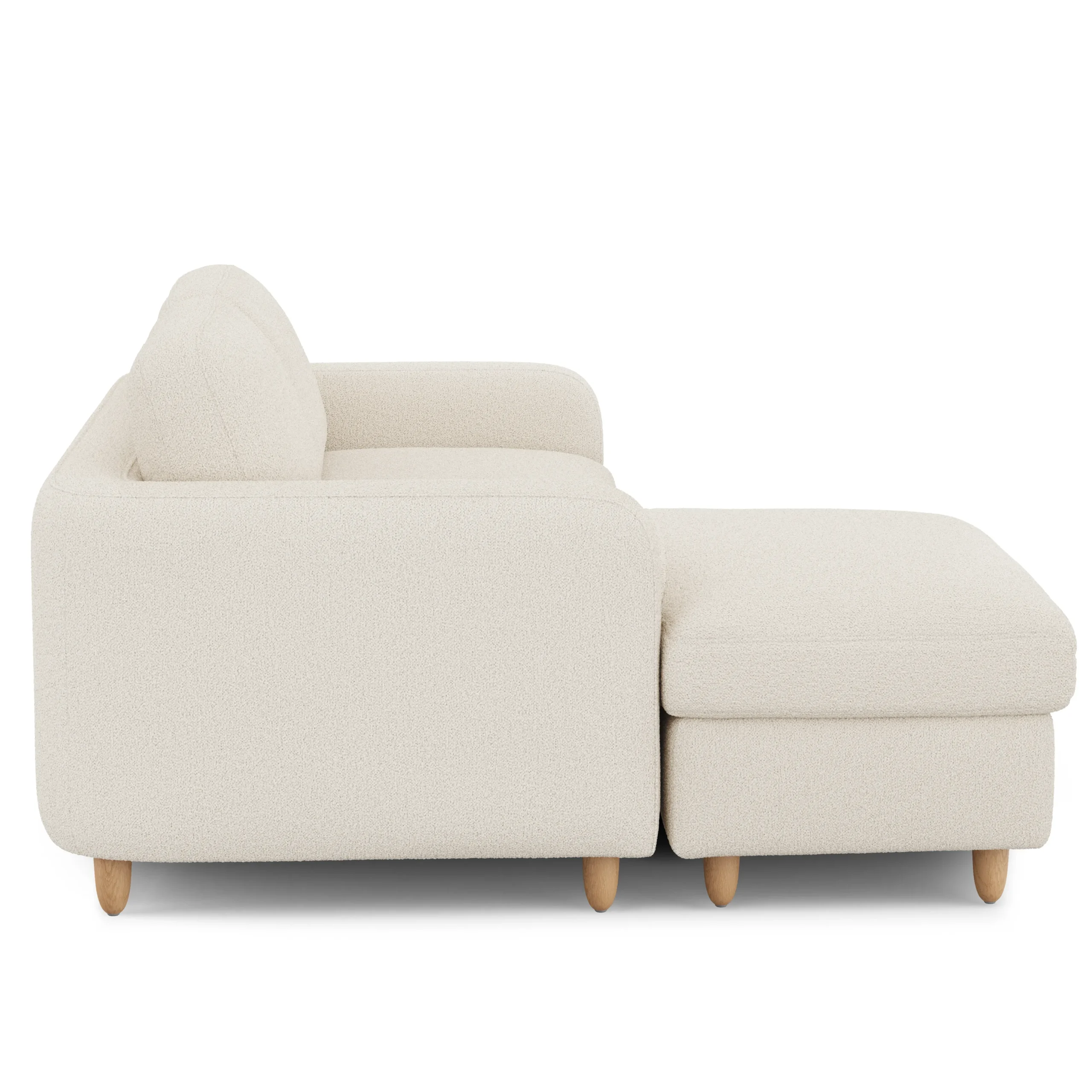 Vati 80_ Left Storage Sectional - Natural Oak and Ivory Wool Bouclé - Image 5