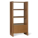 Torme 34_ Bookcase with Storage, Tall - Smoked Oak