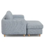 Vati 80_ Left Storage Sectional -  Natural Oak and Silver Light Blue