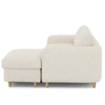 Vati 80_ Right Storage Sectional - Natural Oak and Ivory Wool Bouclé