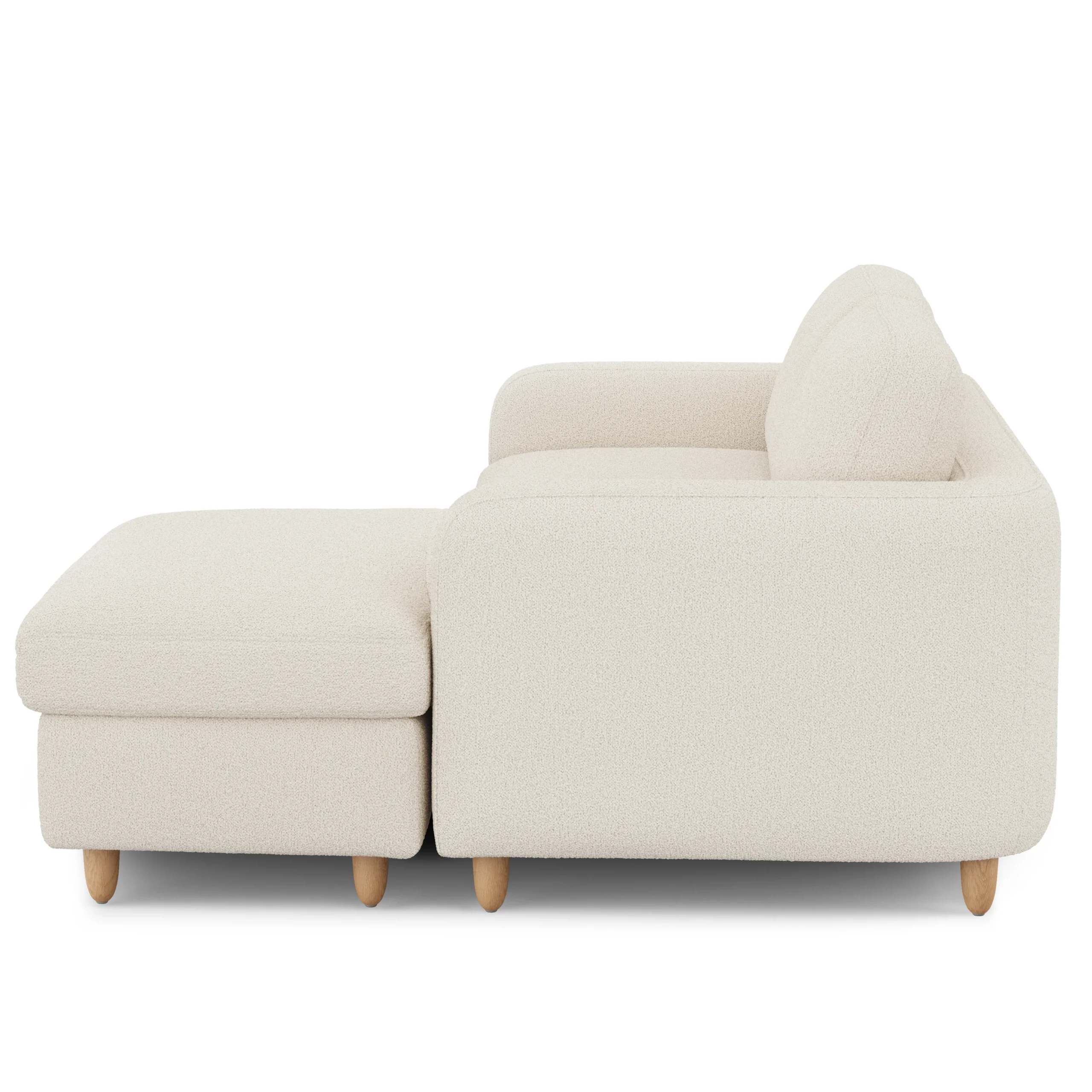 Vati 80_ Right Storage Sectional - Natural Oak and Ivory Wool Bouclé - Image 10