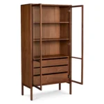 Mysen 35.5_ Glass Cabinet - Walnut