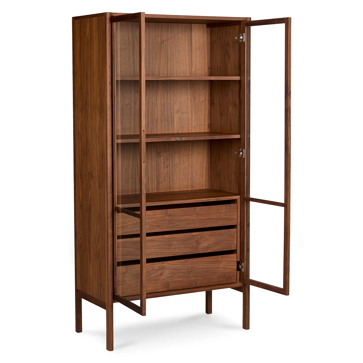 Mysen 35.5_ Glass Cabinet - Walnut - Image 5