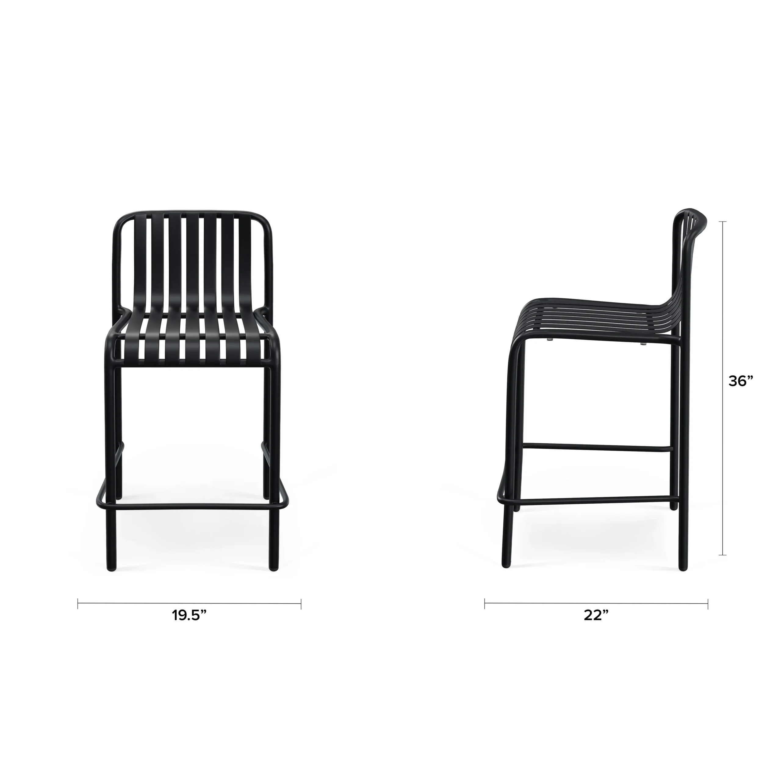 Sarek Outdoor Stackable Counter Stool - Black - Image 6